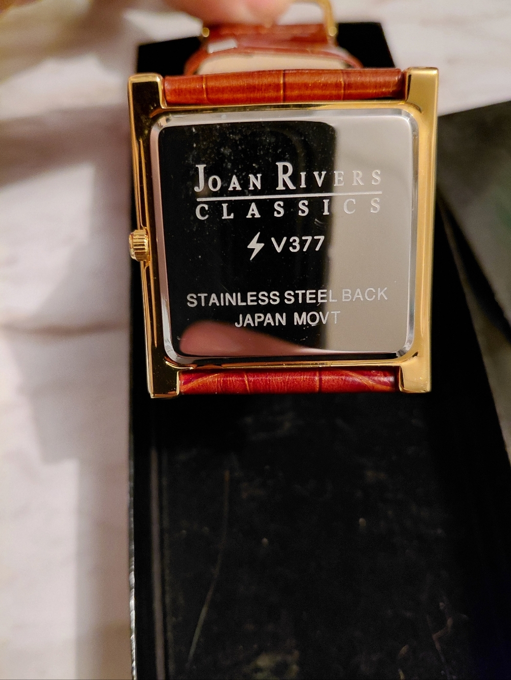 Joan Rivers Classic Brown Leather Strap Watch with Gold-tone Accents - Picture 3 of 5